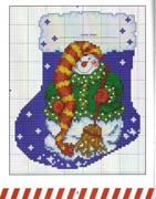 Schema punto croce calza neve