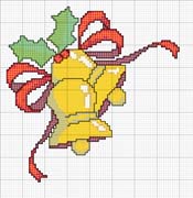 Schema punto croce Campane Fiocco 01