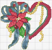 Schema punto croce Cuore Natalizio