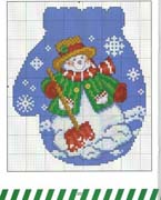 Schema punto croce Guanto-neve