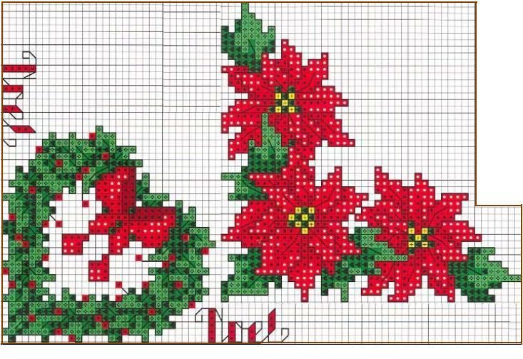 Disegni Di Natale A Punto Croce.Schema Punto Croce Stelle Di Natale