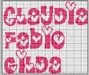 Schema punto croce Claudio Fabio e Gilda 2