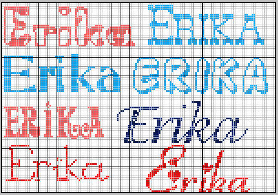 Schema punto croce Erika