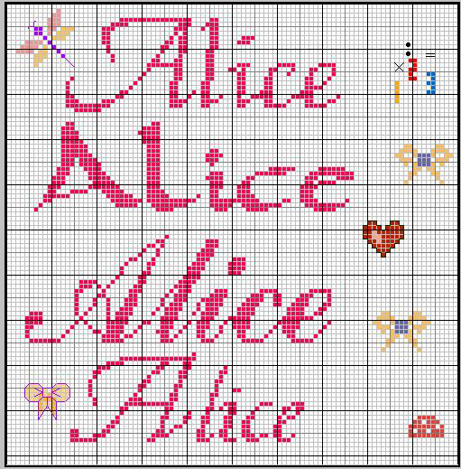 Schema punto croce Alice1