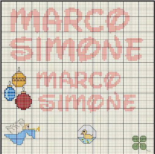 Schema punto croce Marco Simone