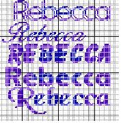 Schema punto croce Rebecca Scritta Nome 