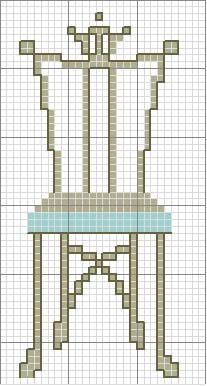 Schema punto croce Sedia Azzurra