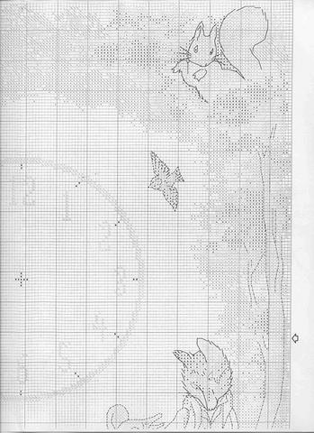 Schema punto croce Beatrix Potter Clock 6