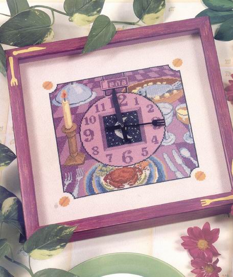 Schema punto croce Orologi Cena 1