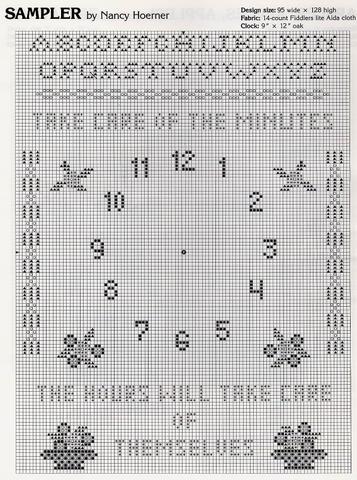 Schema punto croce Orologi Country 4