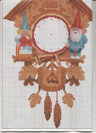 Schema punto croce Orologi Gnomi 1c