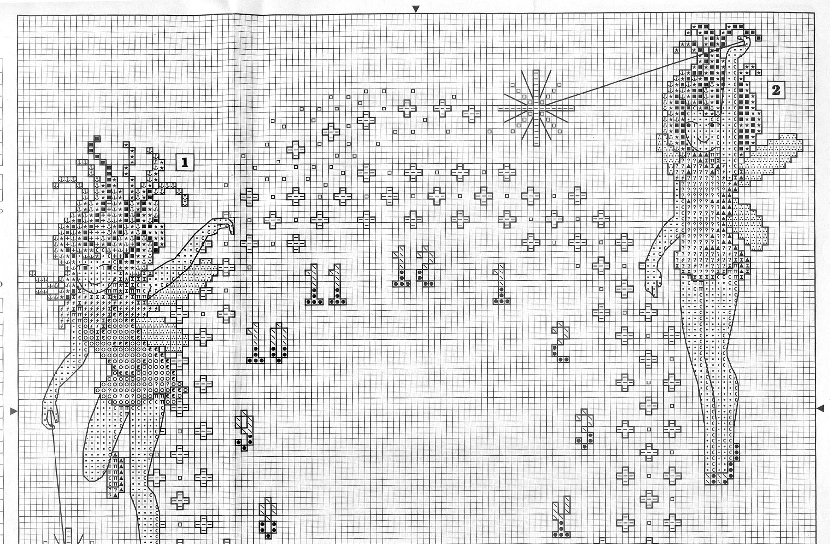 Schema punto croce Orologio 3fate 1a