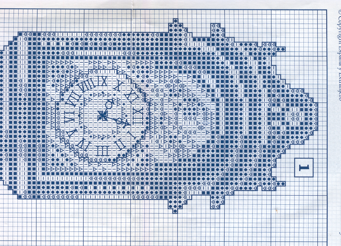 Schema punto croce Orologio A Pendolo 1b