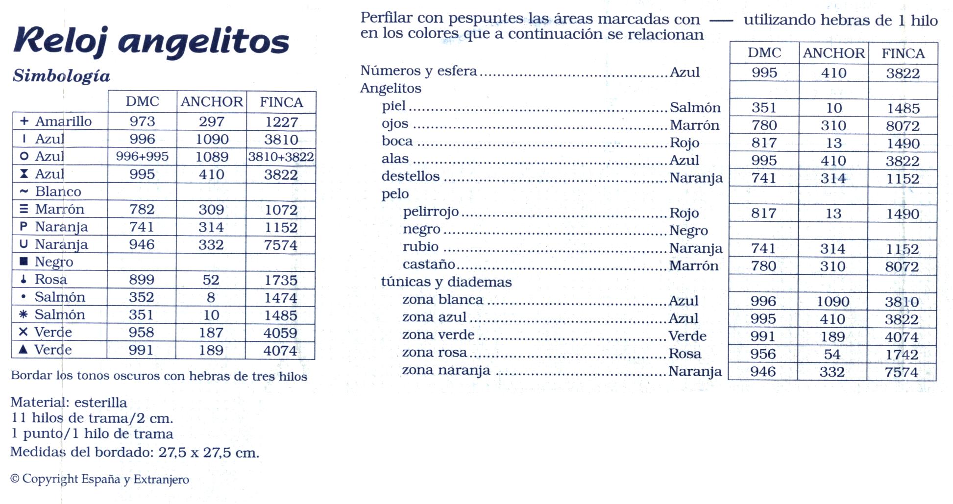 Schema punto croce Orologio Angioletti 1e