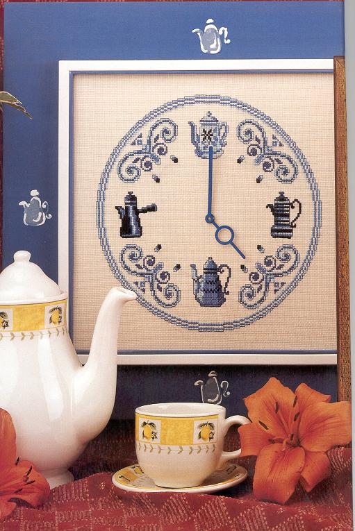 Schema punto croce Orologio Caffettiere 2a