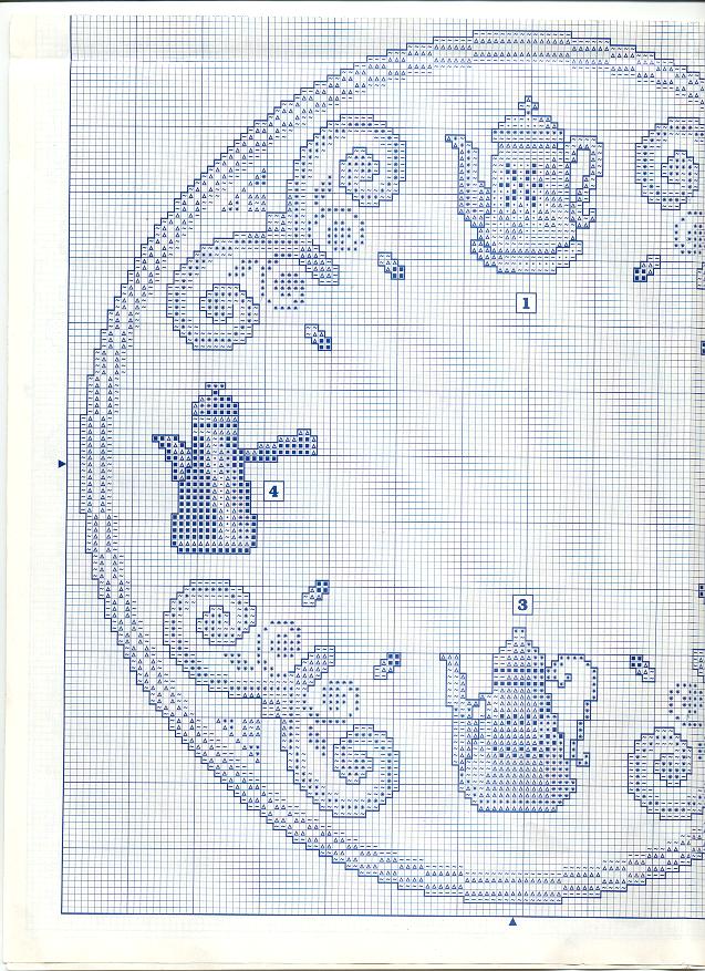 Schema punto croce Orologio Caffettiere 2b