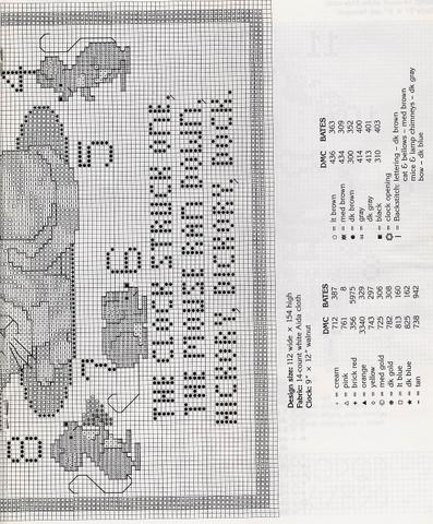 Schema punto croce Orologio Camino 1b