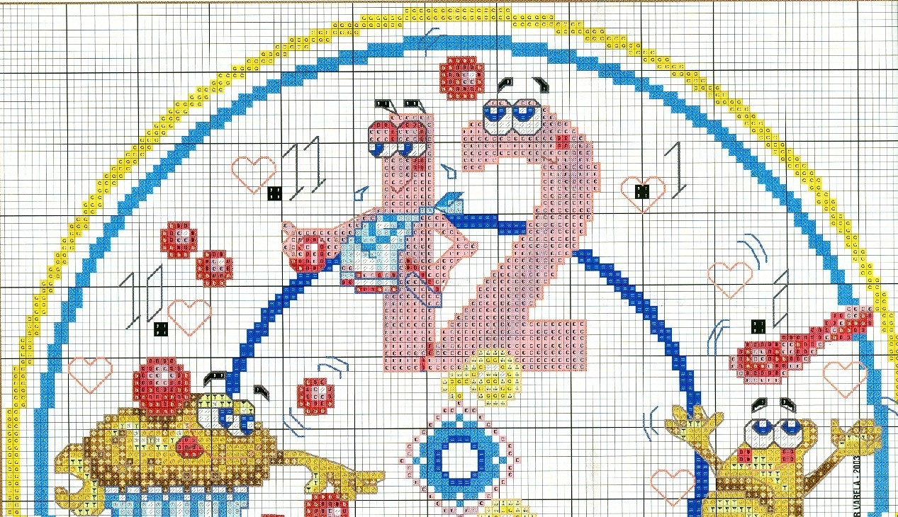 Schema punto croce Orologio Cibo 1c