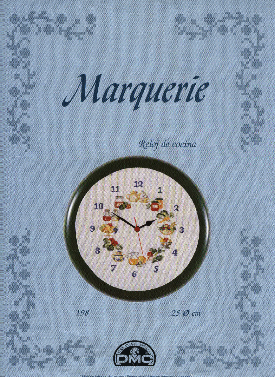 Schema punto croce Orologio Cibo A