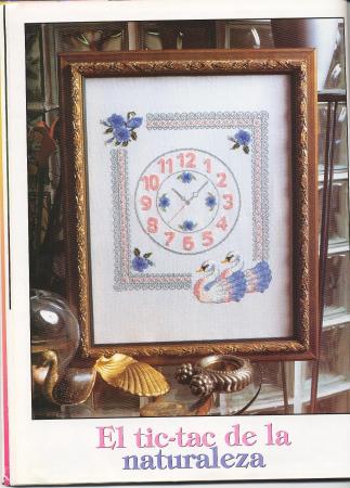 Schema punto croce Orologio Cigni 1a