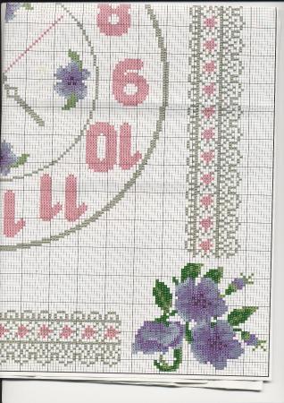 Schema punto croce Orologio Cigni 1f