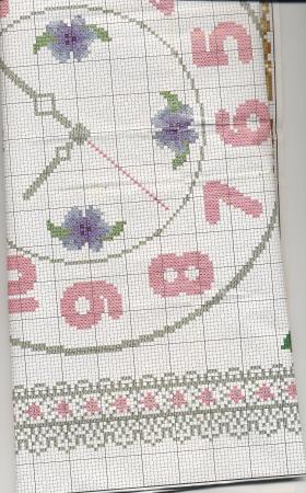 Schema punto croce Orologio Cigni 1g