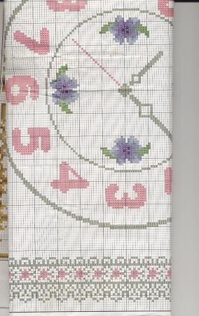 Schema punto croce Orologio Cigni 1h