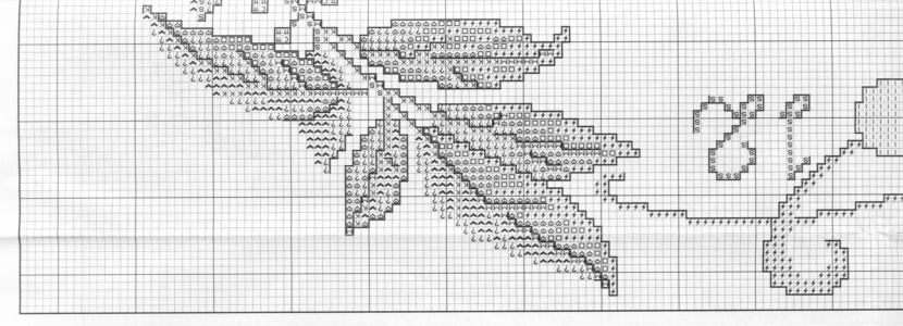 Schema punto croce Orologio Con Rose 1d