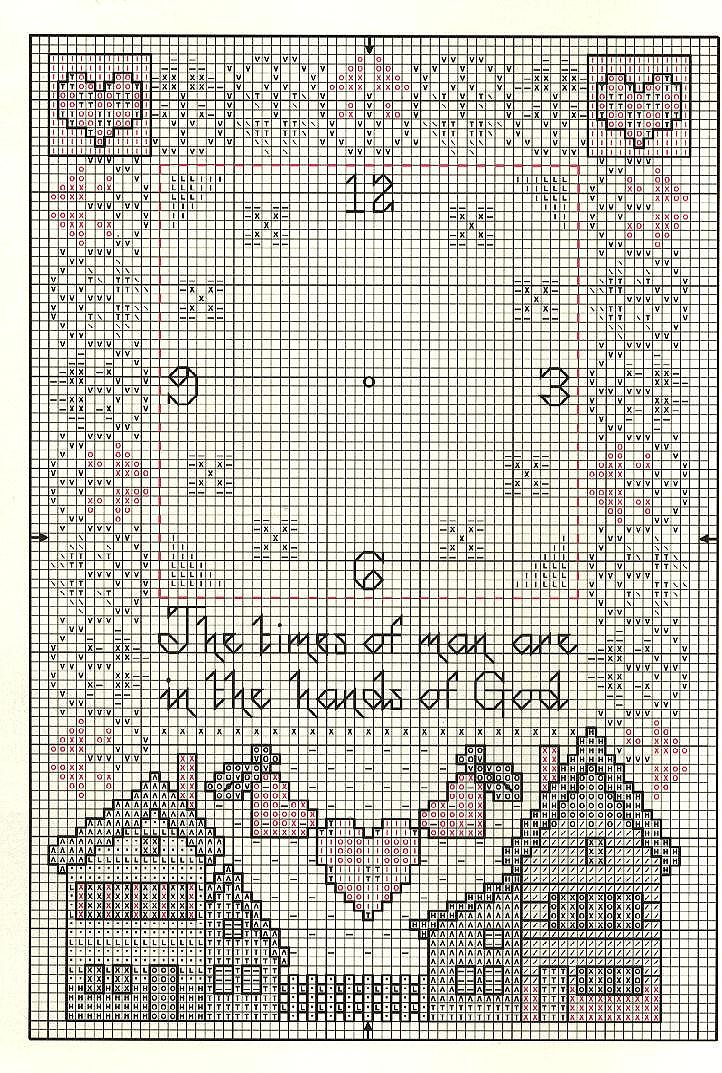 Schema punto croce Orologio Country 5b
