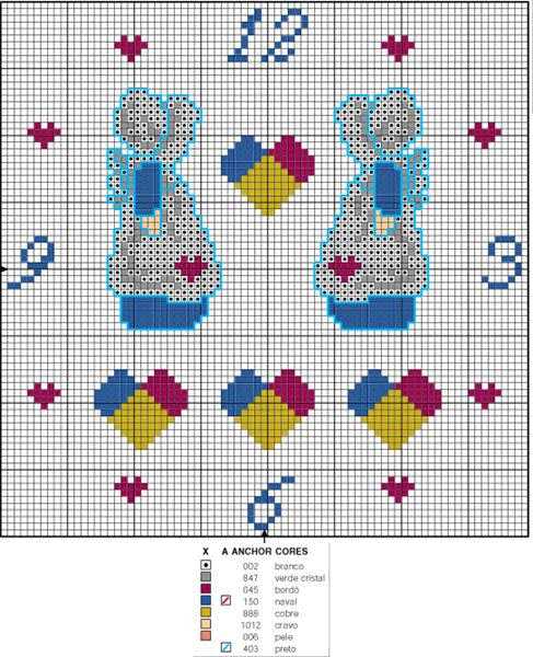 Schema punto croce Orologio Country 7