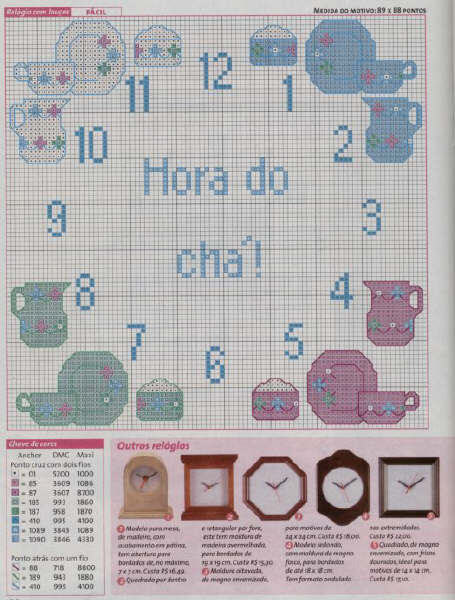 Schema punto croce Orologio Cucina 3a