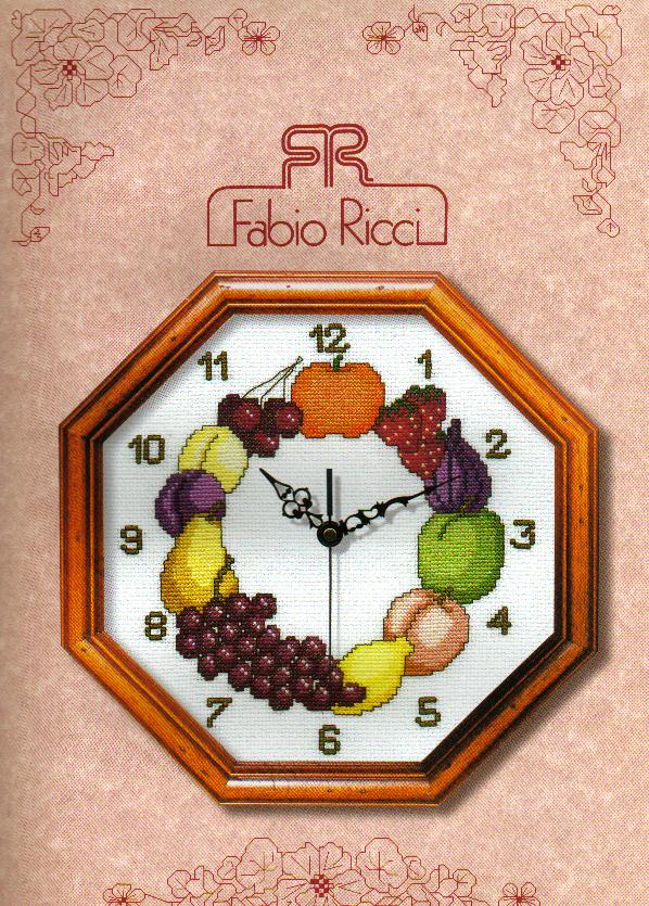 Schema punto croce Orologio Frutta 2a