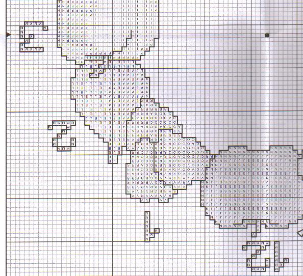Schema punto croce Orologio Frutta 2b