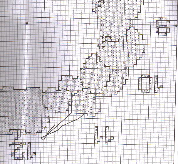 Schema punto croce Orologio Frutta 2c
