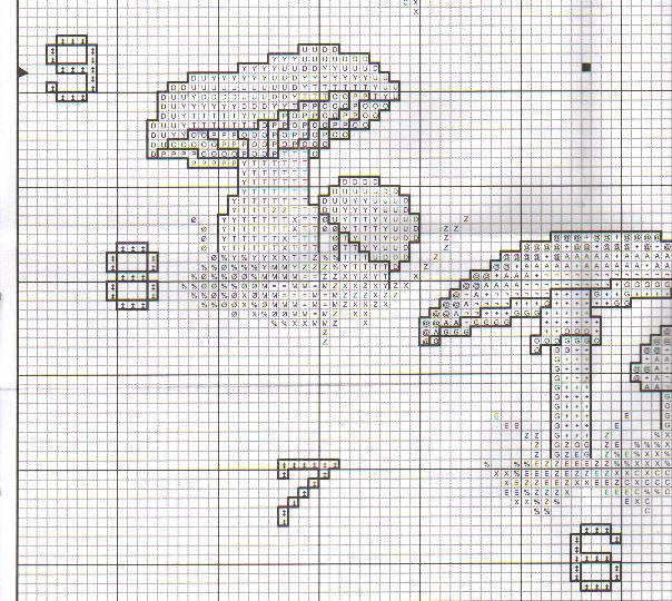 Schema punto croce Orologio Funghetti 1c