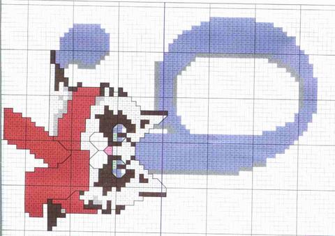 Schema punto croce Orologio Gatti 1b