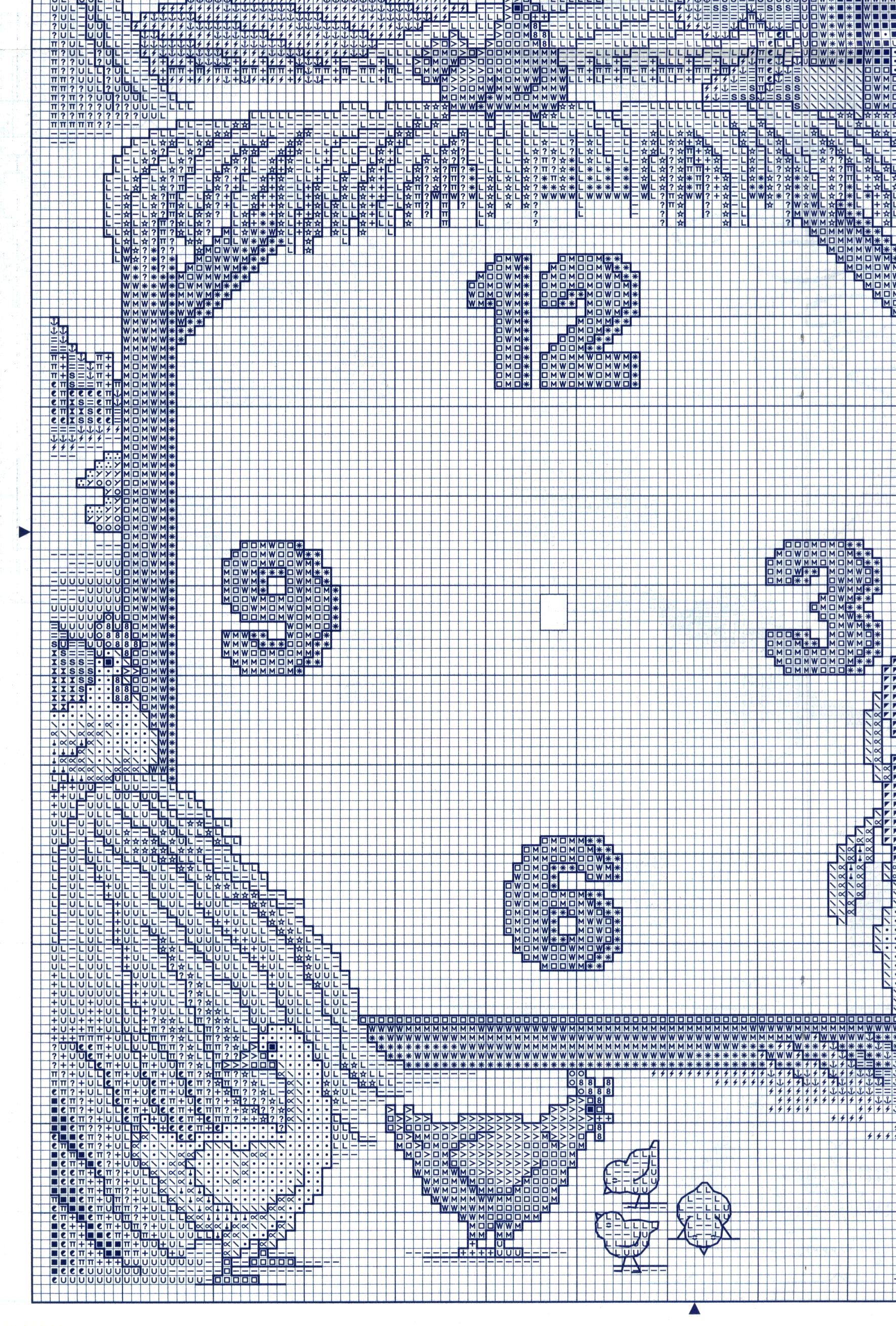 Schema punto croce Orologio Granio 1d