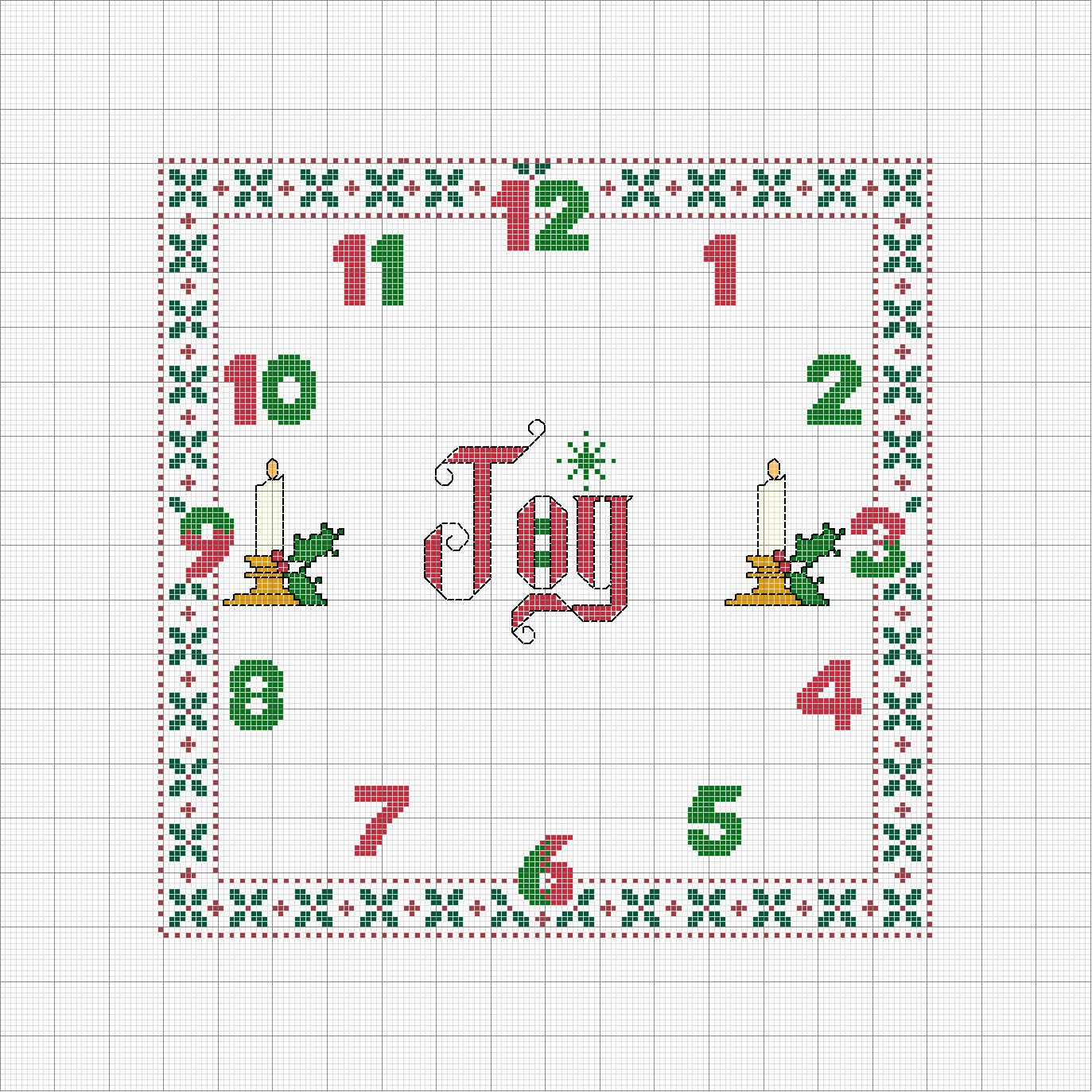 Schema punto croce Orologio Join