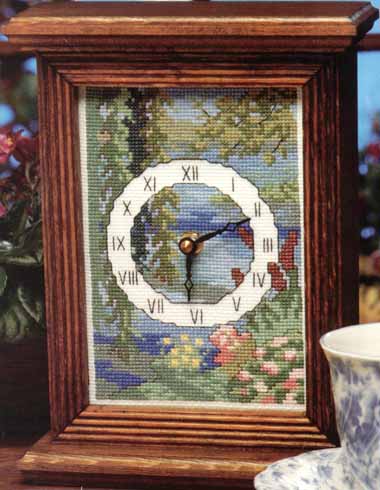 Schema punto croce Orologio Paesaggio1