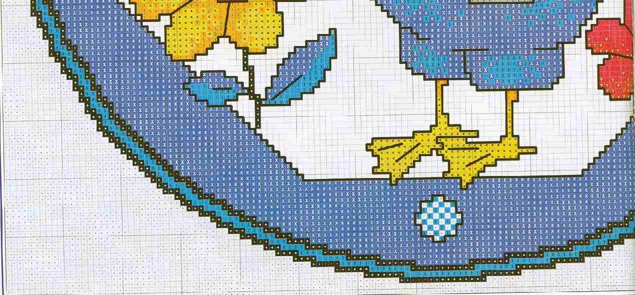 Schema punto croce Orologio Papero 1e