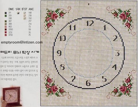 Schema punto croce Orologio Semplice