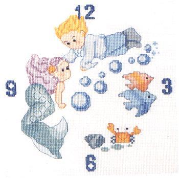 Schema punto croce Orologio Sirena 1