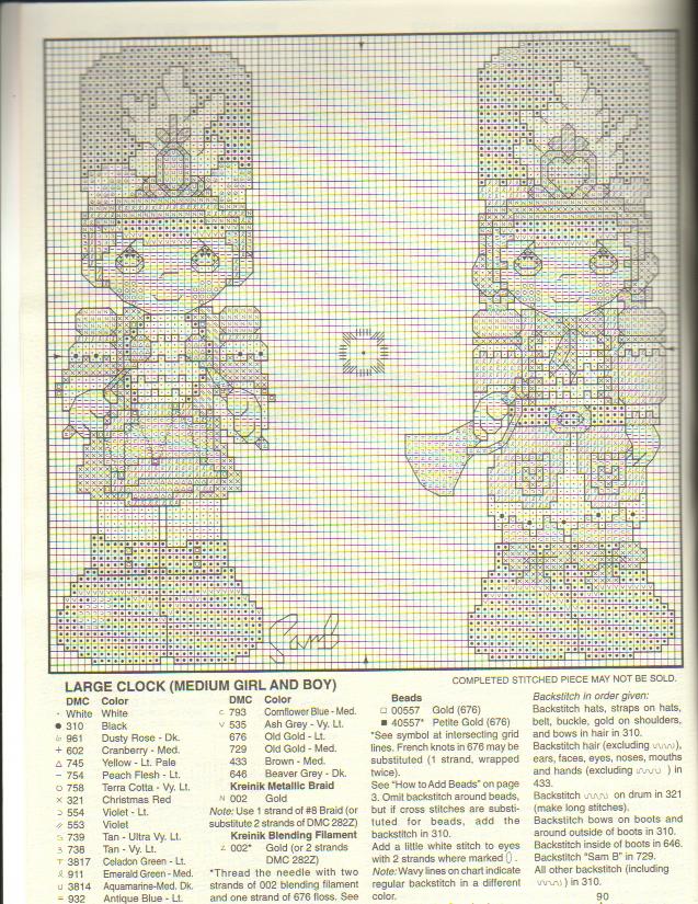 Schema punto croce Orologio Soldatini 1b