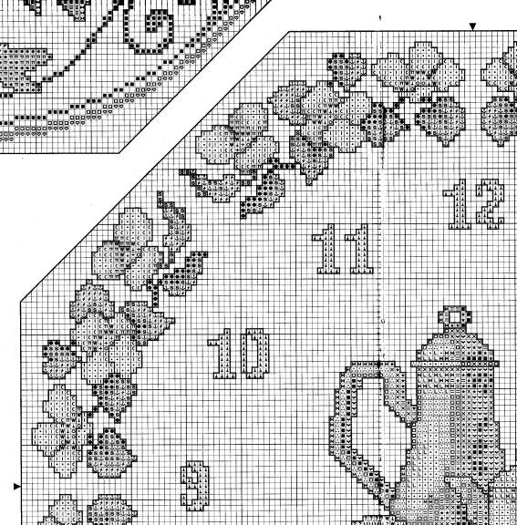 Schema punto croce Orologio Te5