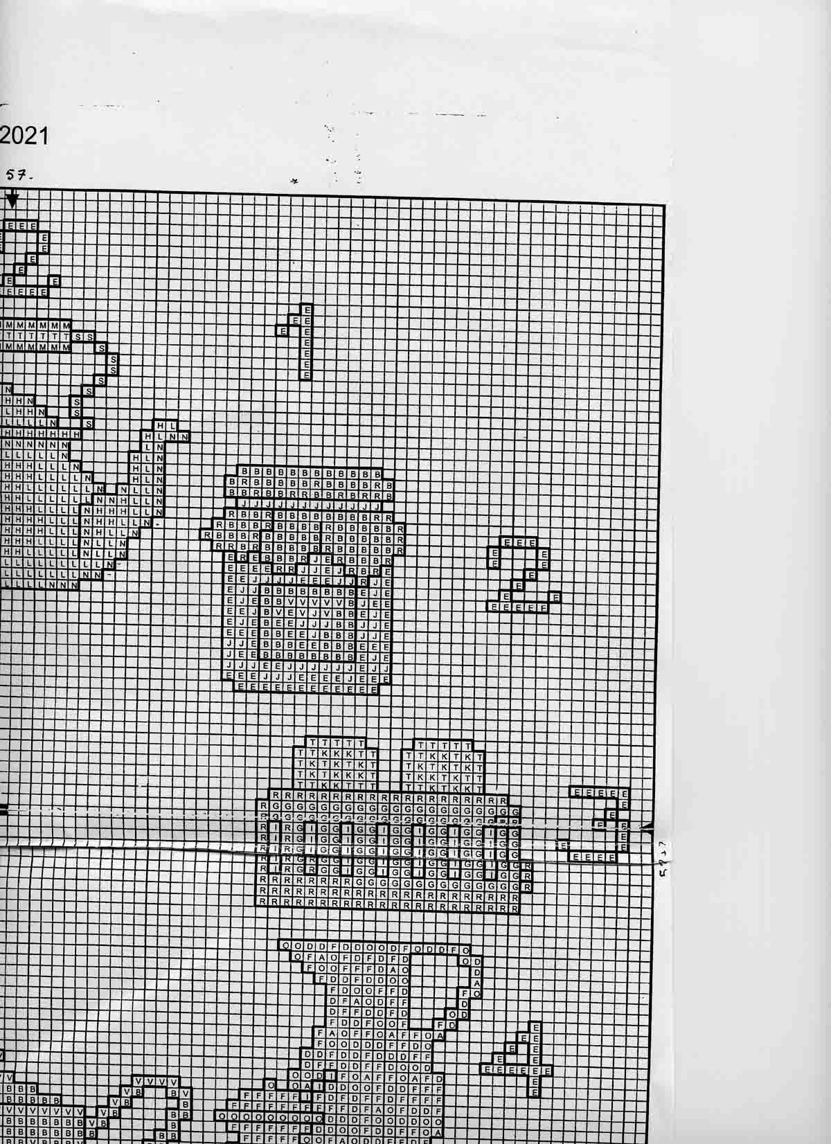 Schema punto croce Orologio Utensili B