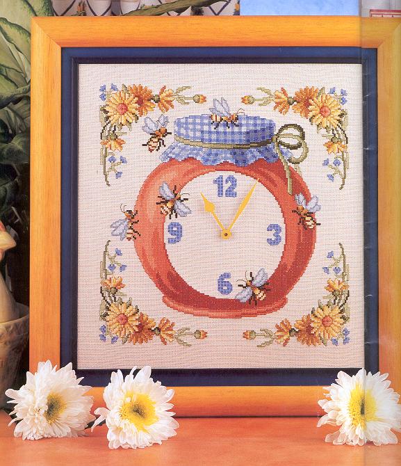 Schema punto croce Orologio Vado Miele 1a