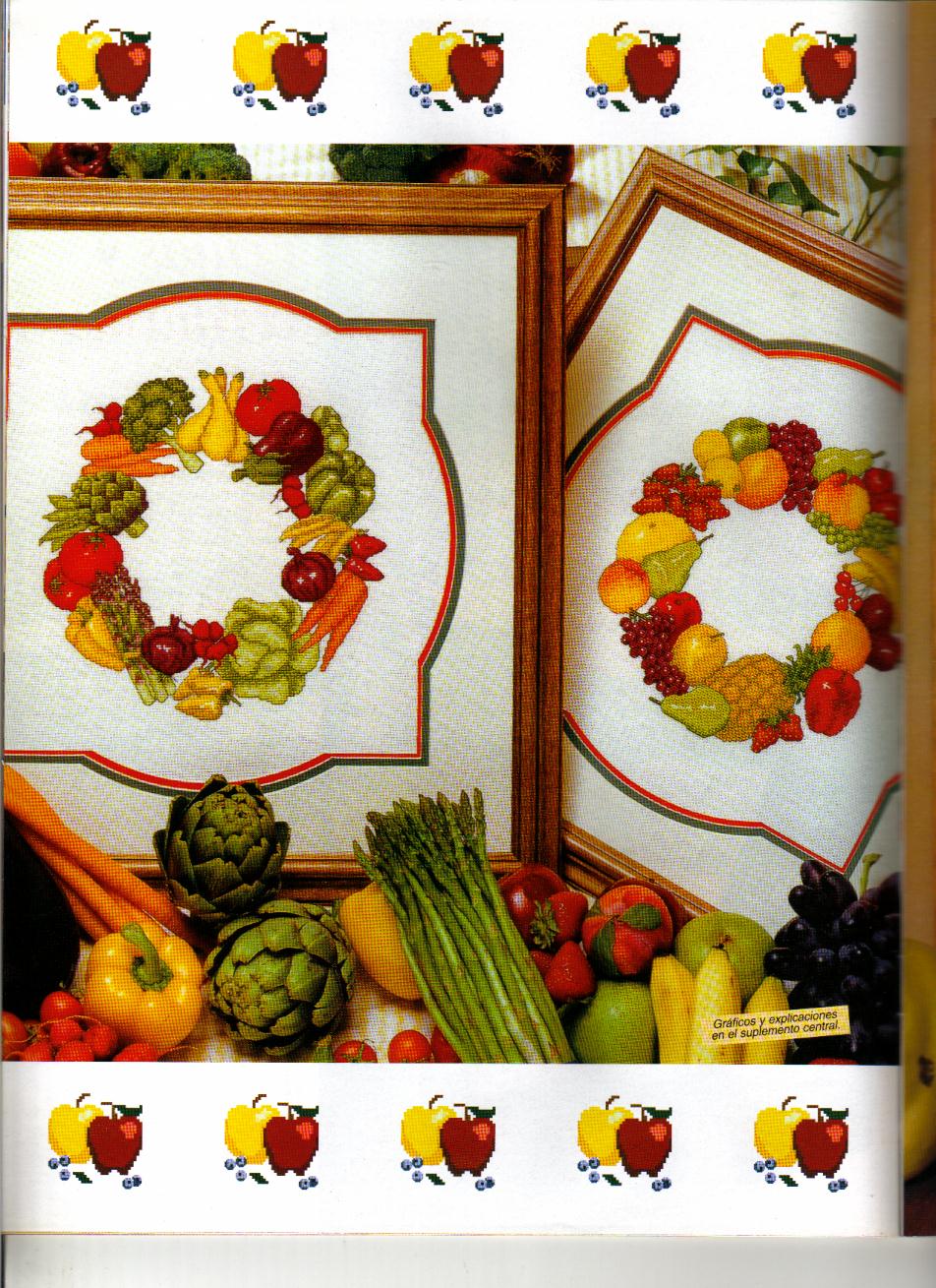 Schema punto croce Orologio Verdura 1a