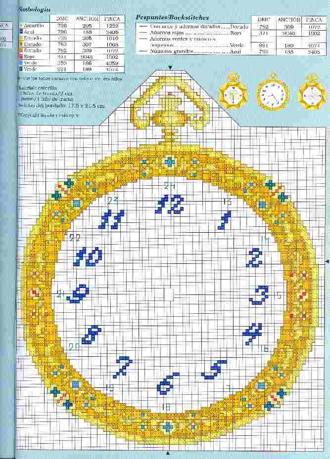 Schema punto croce Reloj De Bolsillo2