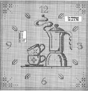 Schema punto croce Orologio Caffettiera 1b
