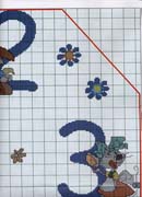 Schema punto croce Orologio Cartoon 1d